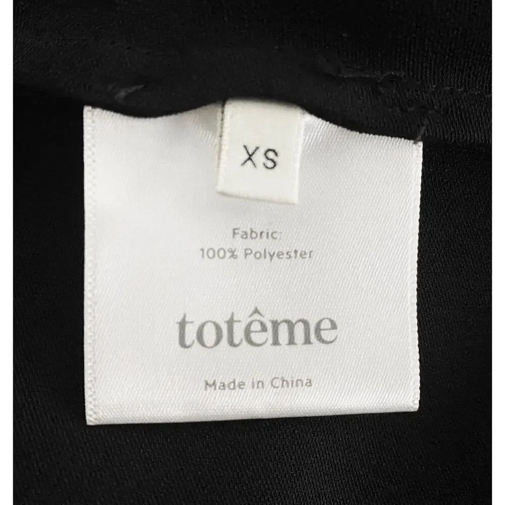 Toteme Women's Black One Shoulder Midi Dress Back Slit Cocktail Party Minimalist